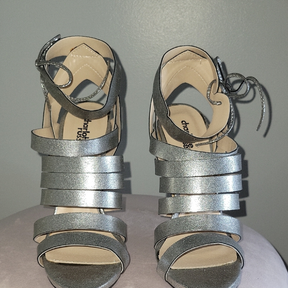 Charlotte Russe Silver Strappy Heels